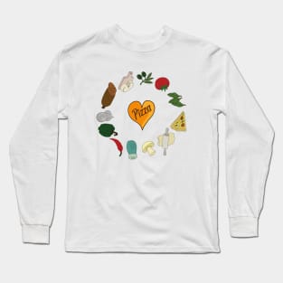 Pizza Ingredients Long Sleeve T-Shirt